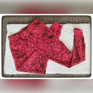 Adidas Red & Black Floral Pharell Williams Joggers Sz M